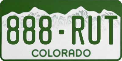 CO license plate 888RUT