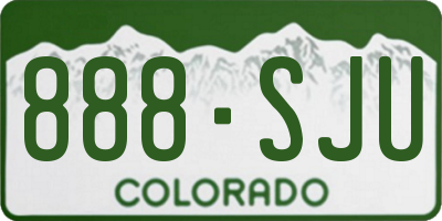 CO license plate 888SJU