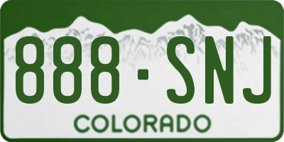 CO license plate 888SNJ