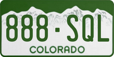 CO license plate 888SQL
