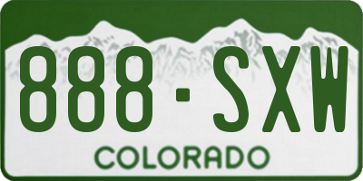 CO license plate 888SXW