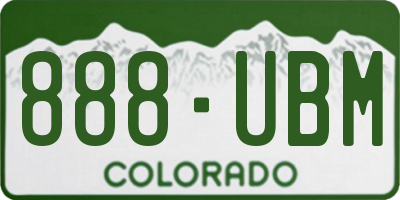 CO license plate 888UBM