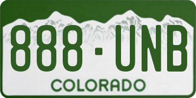 CO license plate 888UNB