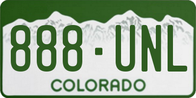 CO license plate 888UNL