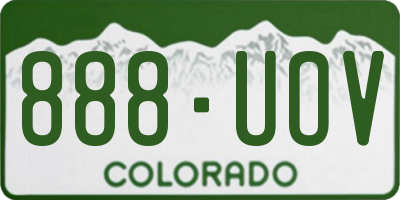 CO license plate 888UOV