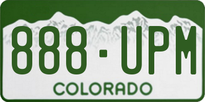 CO license plate 888UPM