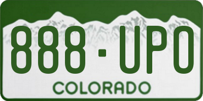 CO license plate 888UPO