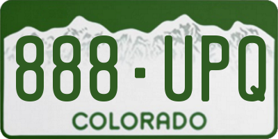 CO license plate 888UPQ