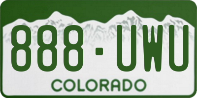 CO license plate 888UWU