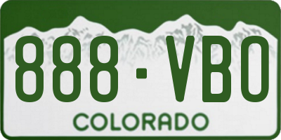 CO license plate 888VBO