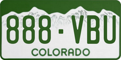 CO license plate 888VBU