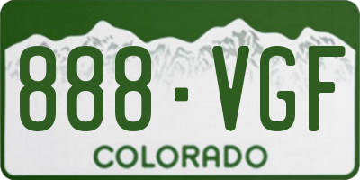 CO license plate 888VGF