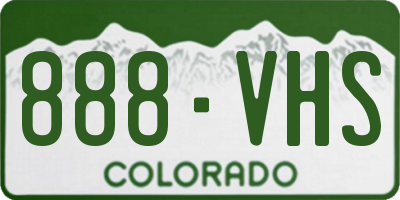 CO license plate 888VHS