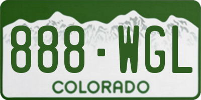 CO license plate 888WGL