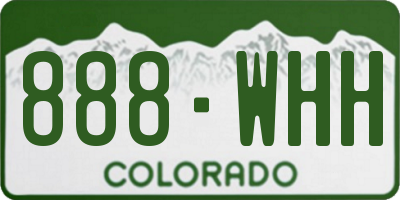 CO license plate 888WHH