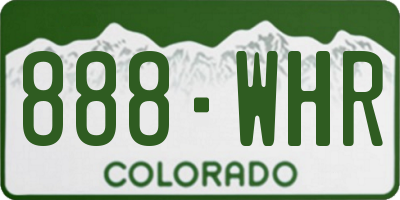 CO license plate 888WHR