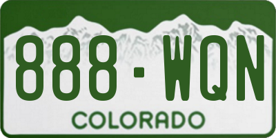CO license plate 888WQN