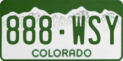 CO license plate 888WSY