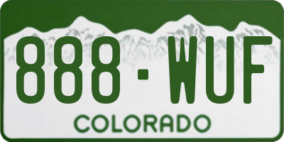 CO license plate 888WUF