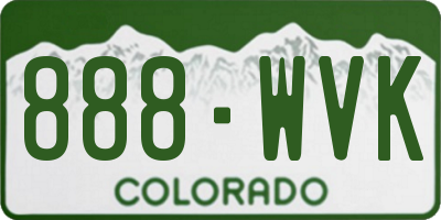 CO license plate 888WVK