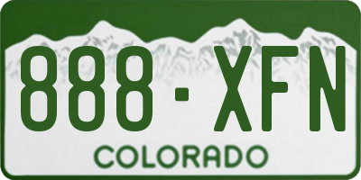 CO license plate 888XFN