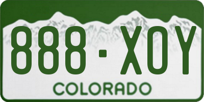 CO license plate 888XOY