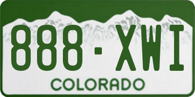 CO license plate 888XWI