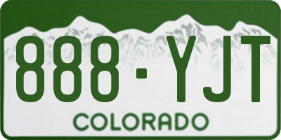 CO license plate 888YJT