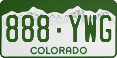 CO license plate 888YWG