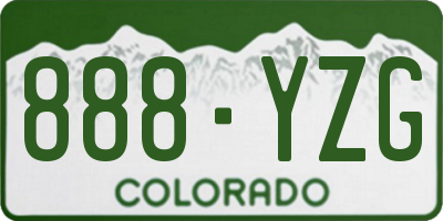 CO license plate 888YZG