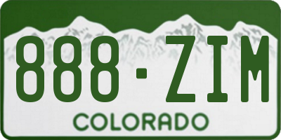 CO license plate 888ZIM