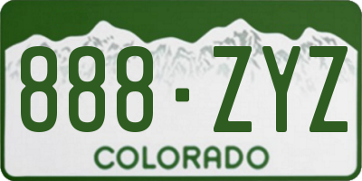 CO license plate 888ZYZ