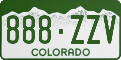 CO license plate 888ZZV
