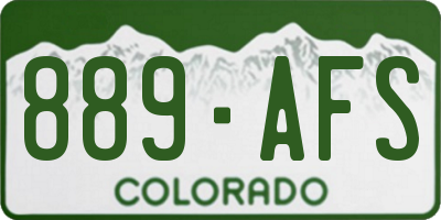 CO license plate 889AFS