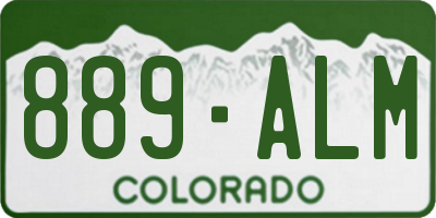 CO license plate 889ALM