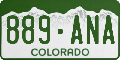 CO license plate 889ANA