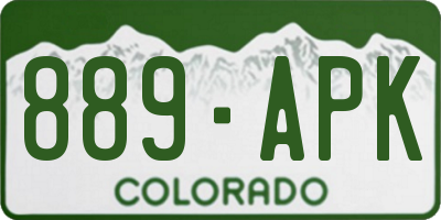 CO license plate 889APK