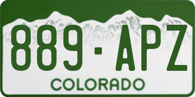 CO license plate 889APZ