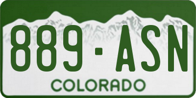 CO license plate 889ASN