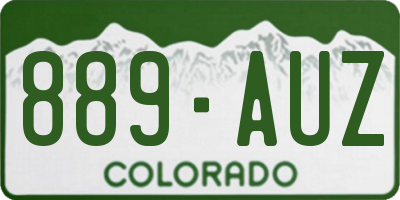 CO license plate 889AUZ