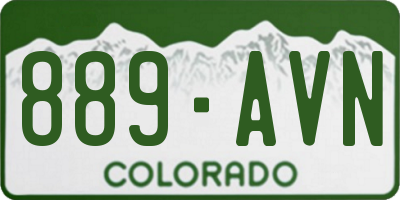CO license plate 889AVN