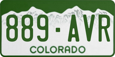 CO license plate 889AVR