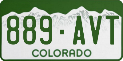CO license plate 889AVT