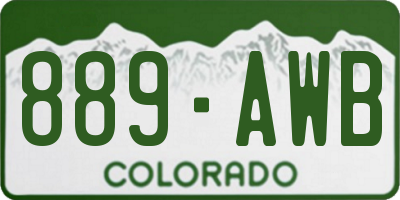 CO license plate 889AWB