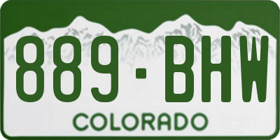 CO license plate 889BHW