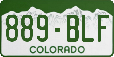 CO license plate 889BLF