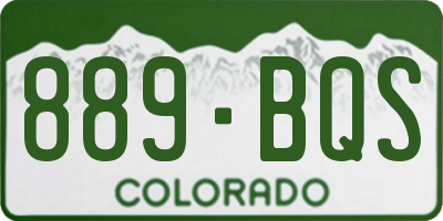 CO license plate 889BQS