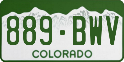 CO license plate 889BWV