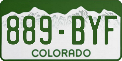 CO license plate 889BYF