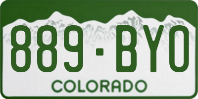 CO license plate 889BYO